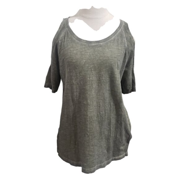 CT1838 Sanctuary Olive Green Open Shoulder Tee S - Picture 1 of 3